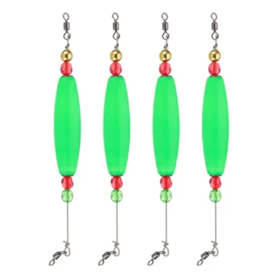 Unique Bargains Plastic Weighted Popping Corks Olive Fishing Floats Rigs 4 Pcs image {5}