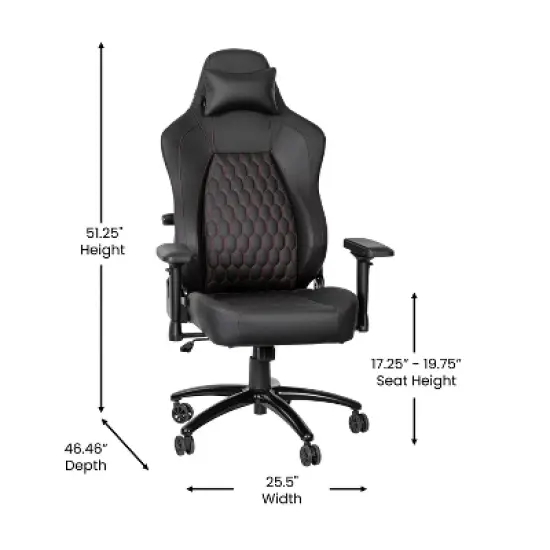 Flash Furniture Falco Ergonomic High Back Adjustable Gaming Chair with 4D Armrests, Headrest Pillow, and Adjustable Lumbar Support image {11}