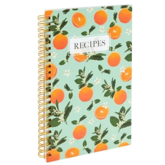 Pipilo Press Blank Recipe Book to Write Your Own Recipes, 120 Pages, Floral and Orange Theme, 5.5 x 8.5 In image {3}