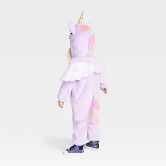 Toddler Unicorn Halloween Costume Jumpsuit - Hyde and EEK! Boutique&trade; Purple image {1}