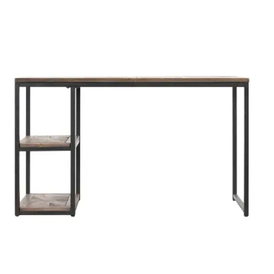 Garris Reclaimed Wood Writing Desk Black - Aiden Lane image {3}