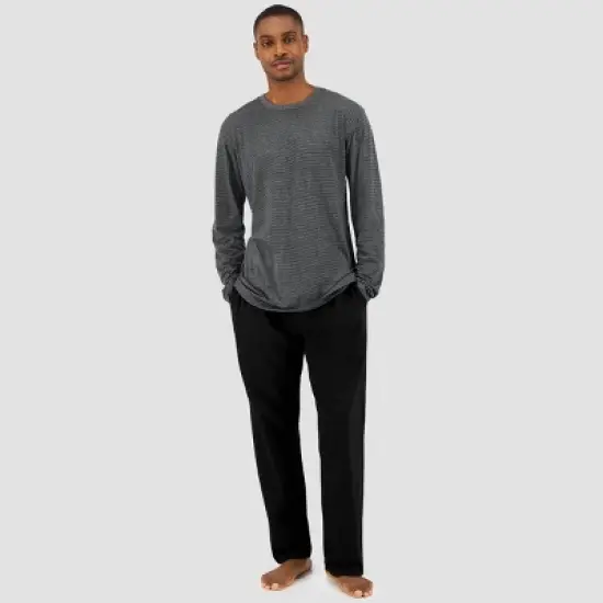 Hanes Premium Men's Striped Long Sleeve Pajama Set image {5}