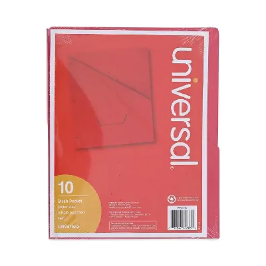 Universal Slash-Cut Pockets for Three-Ring Binders Jacket Letter 11 Pt. Red 10/Pack 61683 image {1}