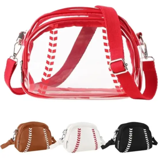 FATMOON Baseball Crossbody Purses for Women Mom Sport Small Baseball Shoulder Bag Vegan Leather Softball Handbags image {9}