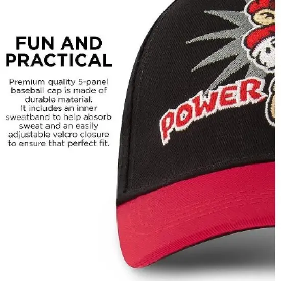 Super Mario Baseball Cap, Little Boys Age 4-7 &ndash; Black image {2}