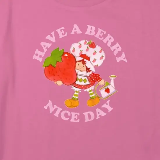 Girl's Strawberry Shortcake Distressed Have a Berry Nice Day Crop Top T-Shirt image {1}