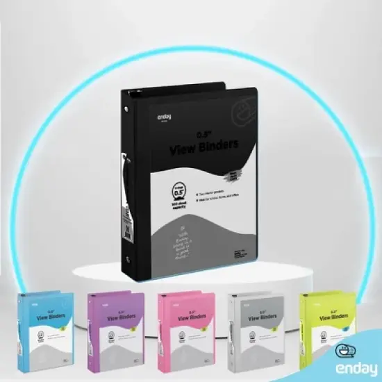 Enday 0.5-Inch 3-Ring View Binder With 2-Pockets - 6 Packs image {3}