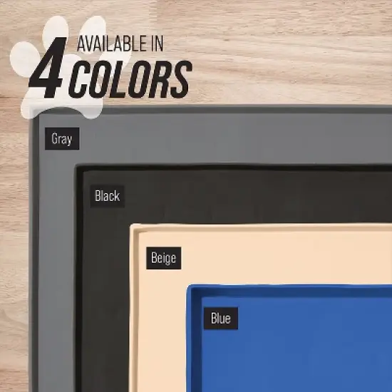 Leashboss Splash Mat Dog Food Silicone Tray with Tall Lip, for Pet Food and Water Bowls image {8}