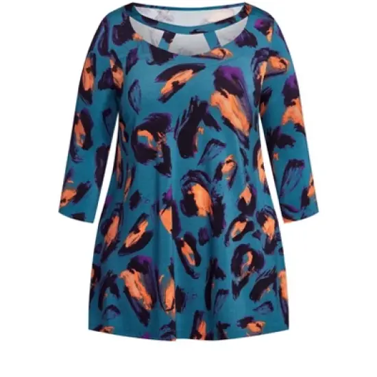 Women's Plus Size Harriet Tunic - blue animal | EVANS image {2}