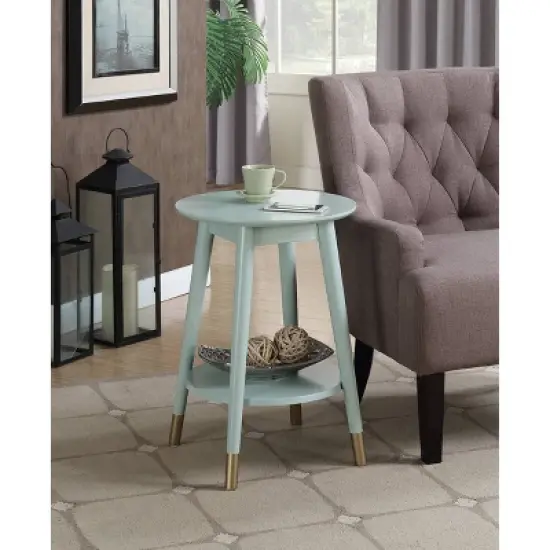 Wilson Mid-Century Modern Round End Table with Bottom Shelf - Breighton Home image {9}