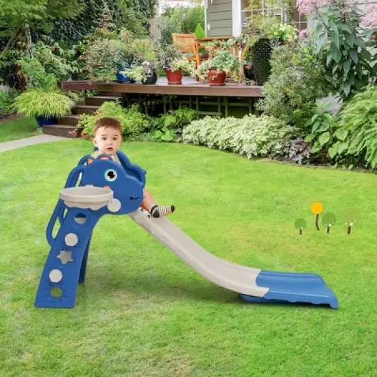 Costway 3 in 1 Kids Slide Baby Play Climber Slide Set w/Basketball Hoop image {3}