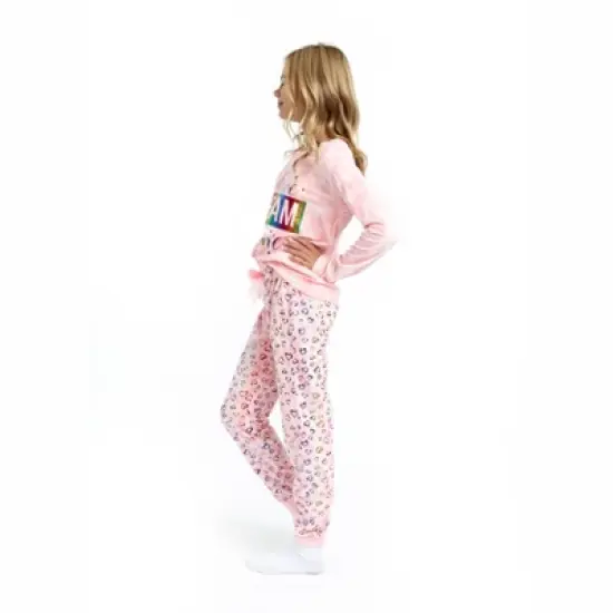 Sleep On It Girls Believe Dream Shine Velour 2-Piece Pajama Pant Sleep Set image {4}