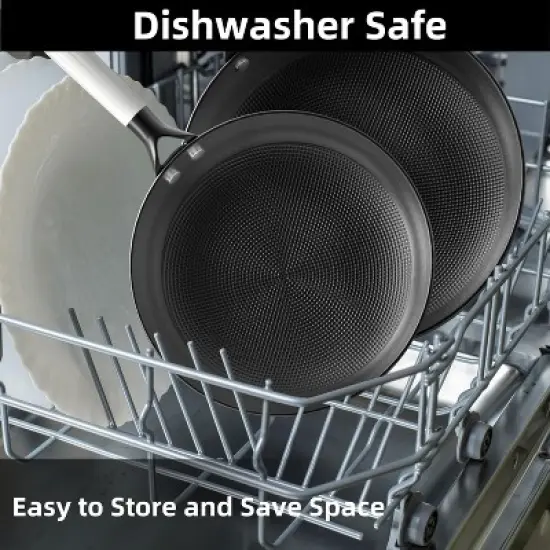 Nonstick Frying Pan, 8 Inch Skillets and Frying Pans with Removable Handle, Honeycomb Cooking Surface Cast Iron Pan Dishwasher Safe image {4}