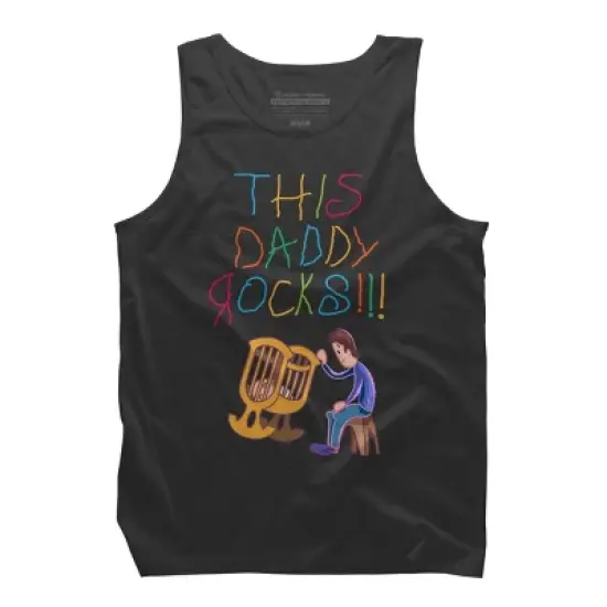 Men's Design By Humans Cute This Daddy Rocks The Baby By walrusindsutries Tank Top image {3}
