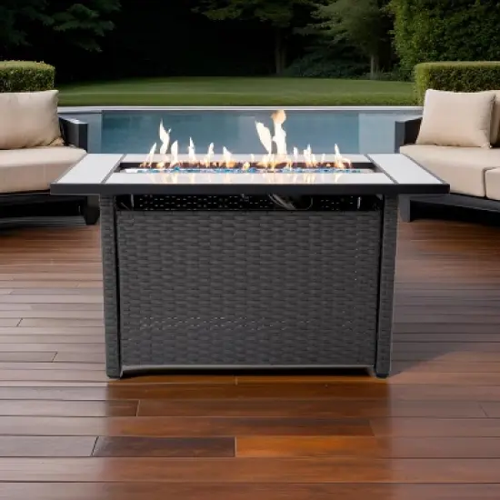 Sol Living 45&sbquo;&Auml;&ugrave; Outdoor Fire Pit Propane Firepit Table with Lid & Lava Rocks 50,000 BTUs image {4}