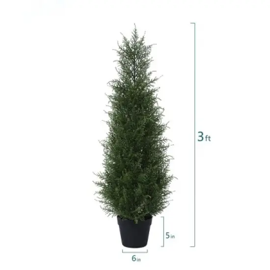DR.Planzen Faux Cypress Topiary Trees for Outdoors, Fake Cypress Trees for Home Decor Office Living Room Porch Patio Perfect Housewarming Gift image {4}