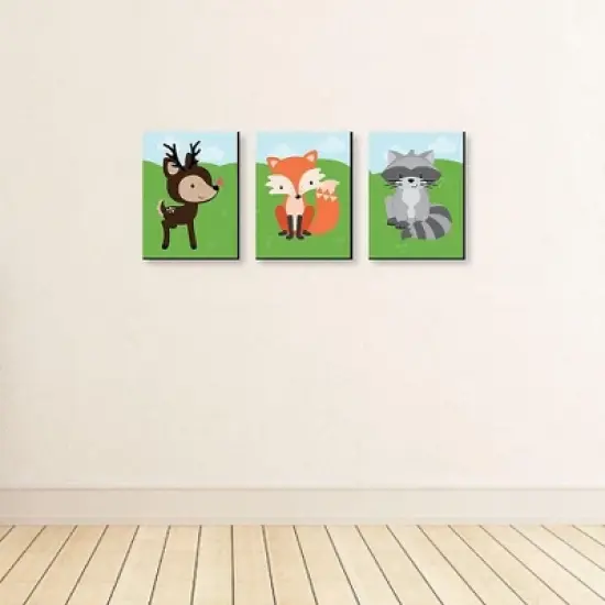Big Dot of Happiness Woodland Creatures - Gender Neutral Forest Animal Nursery Wall Art & Kids Room Decor - 7.5 x 10 inches - Set of 3 Prints image {2}