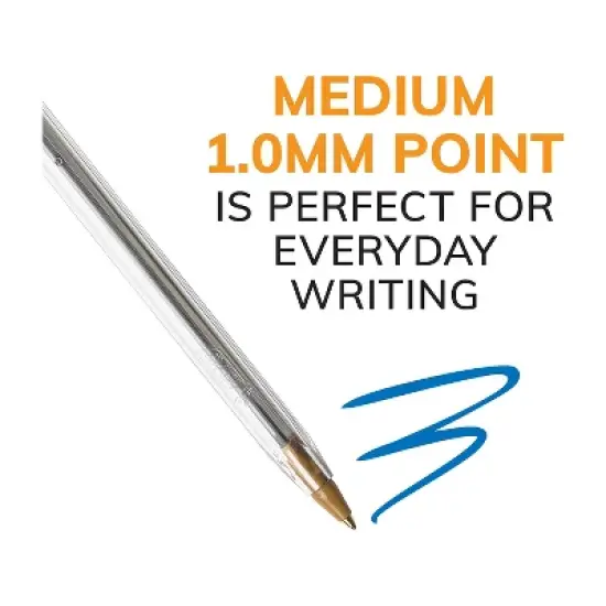 BIC Cristal Xtra Smooth Ballpoint Pen Medium Point Blue Ink 24/Box 6 Boxes/Pack (MS144E-BLU) image {3}