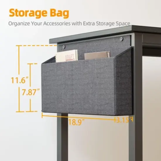 Itopfox L-Shaped Computer Desk with Power Outlets, Reversible Shelves, Gaming & Study Writing Table for Home Office, Bedroom, Living Room, Black image {6}