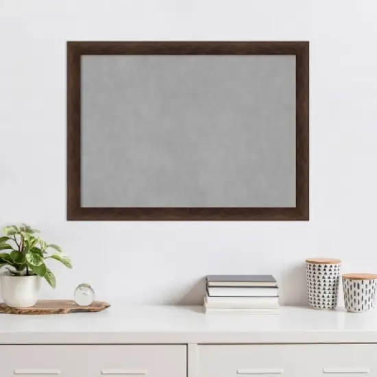 31"x23" Narrow Framed Magnetic Board Warm Walnut - Amanti Art: Metal, Wall Mount, Office Decor image {8}