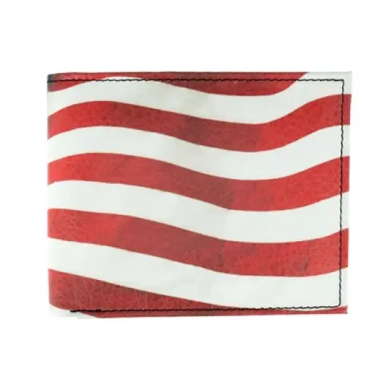 CTM Men's Leather American Flag Bifold Wallet image {6}