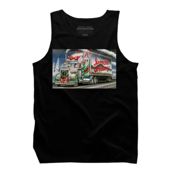 Men's Design By Humans Truck Driver Christmas Shirt Seasons Greetings By Galvanized Tank Top image {4}