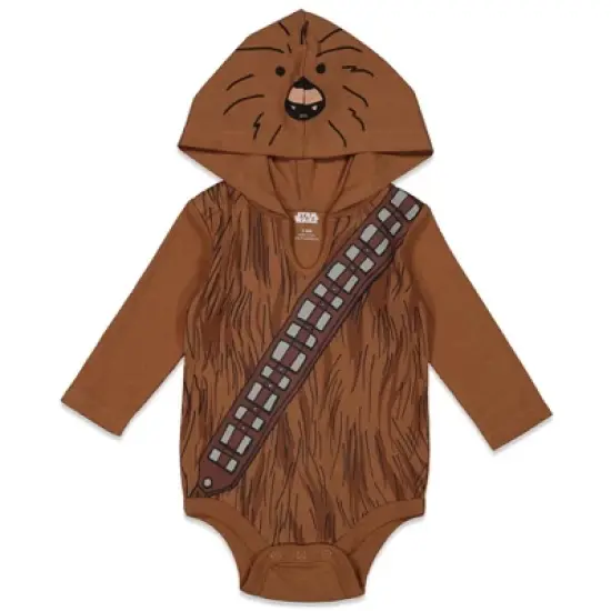 Star Wars Chewbacca Darth Vader R2-D2 Baby 3 Pack Long Sleeve Bodysuits Newborn to Infant image {3}