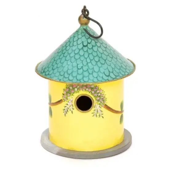 12" Iron Hand Painted Bastion Cottage Birdhouse - ACHLA Designs: Weather-Resistant Metal, No Assembly Required image {3}