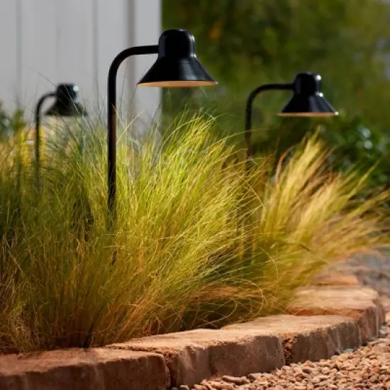 John Timberland Jayce 18 1/2" High Black LED Landscape Path Lights Set of 2 image {4}