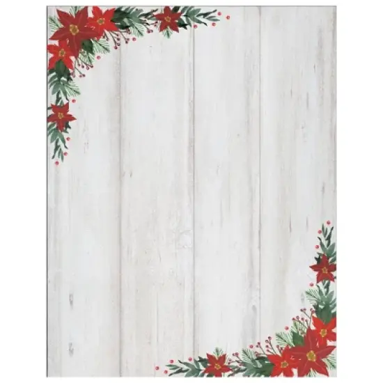 Pipilo Press 100 Sheets Christmas Stationery Paper for Writing Letters, Invitations, Poinsettia, 8.5x11 in image {3}
