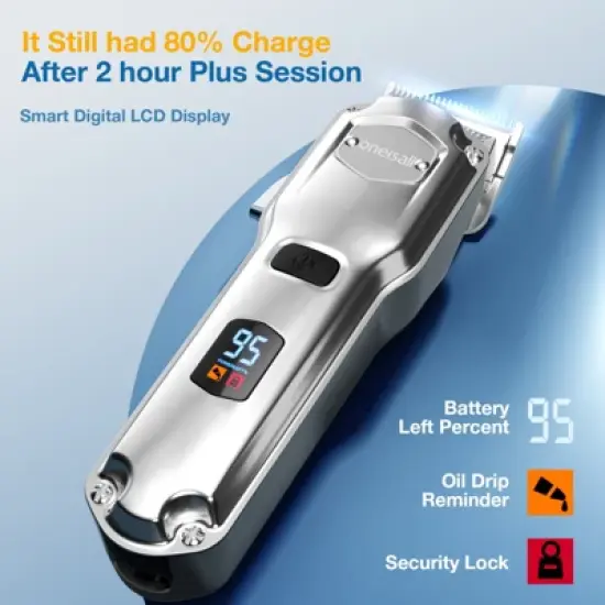 Oneisall RFC-676 Cordless Dog Clippers - Low Noise, Waterproof, for Thick Coats w/ Stainless Steel Blade image {2}