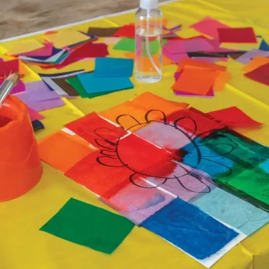 Spectra&reg; Deluxe Bleeding Art Tissue, 25 Assorted Colors, 12" x 18", 100 Sheets Per Pack, 3 Packs image {3}