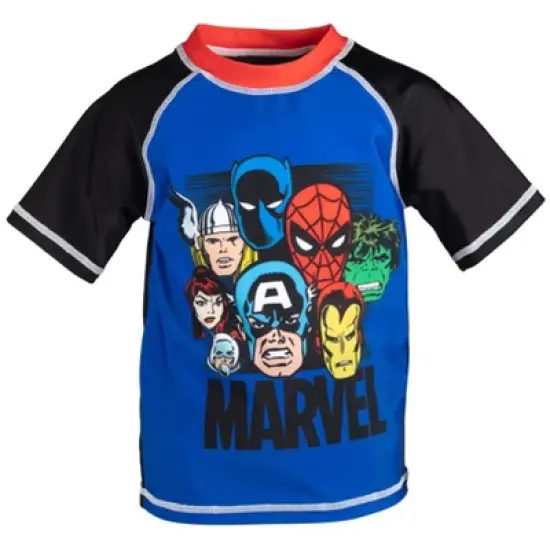 Marvel Avengers Iron Man Black Panther Thor Rash Guard and Swim Trunks Outfit Set Toddler image {2}