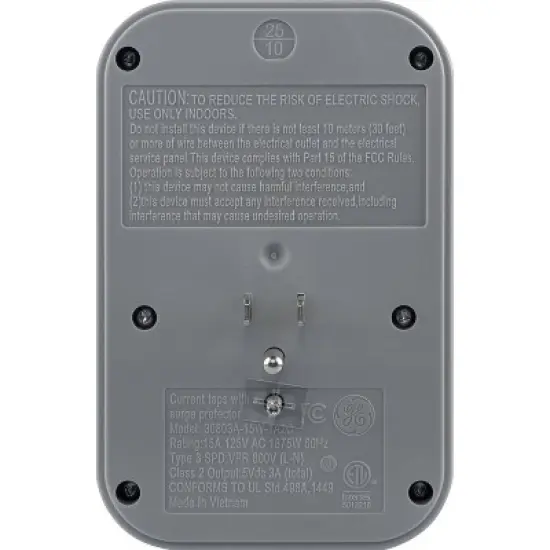 General Electric 4 Grounded Outlets and 4 Polarized Outlets with 2 USB-C and 1 USB-A Surge Tap White/Gray image {3}