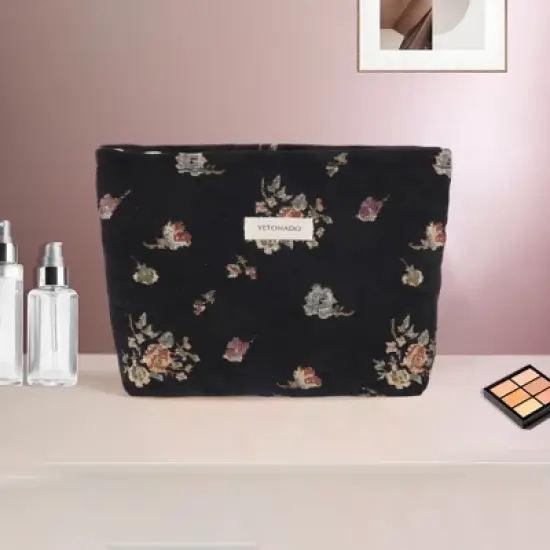 Unique Bargains Vintage Floral Makeup Bag 1 Pc image {4}