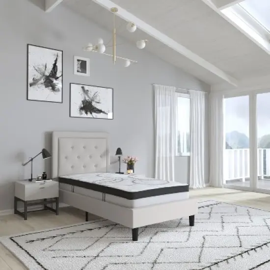 Merrick Lane 10 Inch Hybrid Mattress CertiPUR-US Certified Foam & Pocket Spring Mattress in a Box image {1}