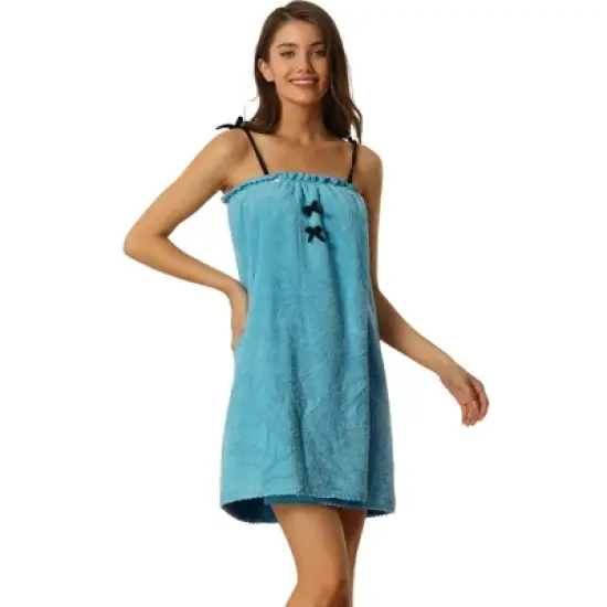 cheibear Womens Spa Towels Snap Closure Camisole Towel Wrap Bathrobe image {6}