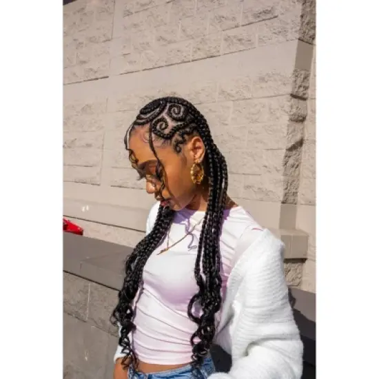 Slayyy Pre-Stretched Braids 1B Shadow Hair Extensions - 3oz image {5}