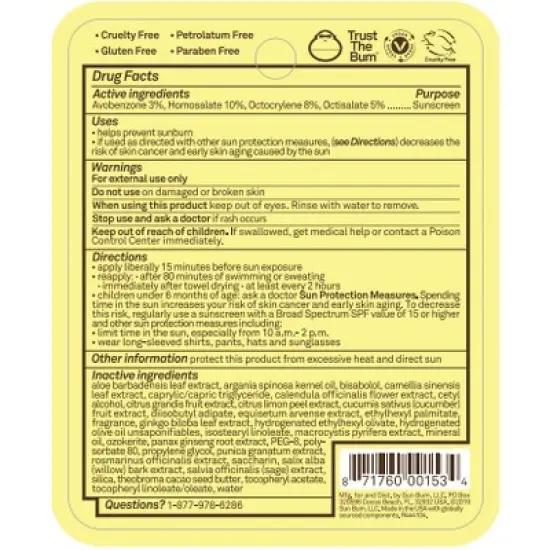 Sun Bum Watermelon Lip Balm - SPF 30 - 0.15oz image {4}