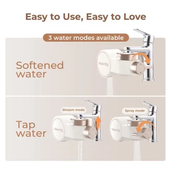 Waterdrop Soft Water Skincare Filter 2.0, 0.01 Micron Bathroom Sink Faucet Water Filter, Includes Extra BFTF1-3 Filter image {6}