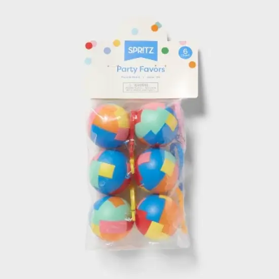 6ct Puzzle Balls - Spritz&trade;: Multi-Colored Party Favors, Polypropylene, Ages 3+, All Occasions, No Choking Hazard image {2}