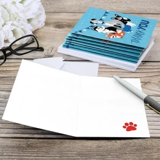 Big Dot of Happiness Pawty Like a Puppy - Dog Baby Shower or Birthday Party Thank You Cards (8 count) image {3}