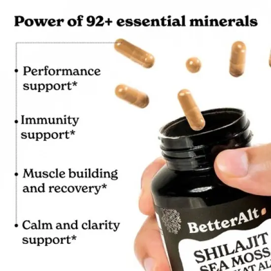 Better Alt Shilajit Advance Capsules - Energy Supplement with Himalayan Shilajit & Sea Moss - 42ct image {2}