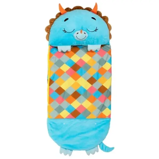 Happy Nappers: Pillow & Sleepy Sack: Medium - Triceratops Timmy - 54 x 20", 2-In-1: Plush Dinosaur Opens Into Sleeping Bag, Soft, Play & Nap, Kids 3+ image {9}