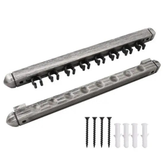 GSE 2-Piece Wood Wall Mounted Pool Cue Rack, Billiard Cue Sticks Wall Rack Set, Holds 8 Pool Cue Sticks image {8}