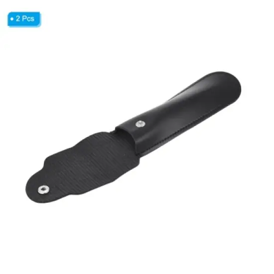 Unique Bargains Travel Business Trip Double-Edge Protective Leather Shaver Sheath 2 Pcs image {2}