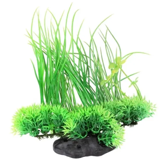 Unique Bargains Plastic Aquarium Emulational Artificial Plant Grass Decoration 7.87" Height Green image {2}