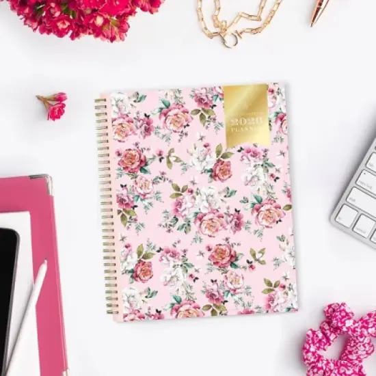 Blue Sky Day Designer Weekly/Monthly Planning Calendar 8.5"x11" Rose Pink Floral image {1}