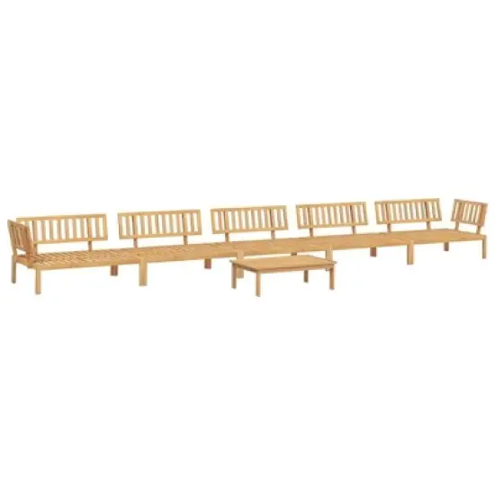vidaXL Pallet Sofa Set Natural wood Solid acacia wood Modular image {8}