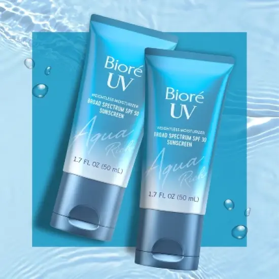 Biore UV Aqua Rich Dermatologist Tested, Vegan & Cruelty Free Moisturizing Face Sunscreen for Sensitive Skin - SPF 50 - 1.7 fl oz/3pk image {2}
